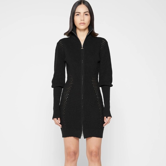 Manie’re De Voir Knit Jumper Black Dress Size UK 10/ US 6 - Picture 1 of 7